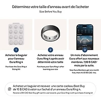Anneau intelligent de sommeil et de mise en forme Ring 4 d'Oura - Noir mat Stealth - Taille 5