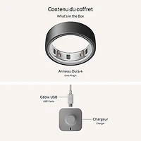 Anneau intelligent de sommeil et de mise en forme Ring 4 d'Oura - Noir mat Stealth - Taille 5
