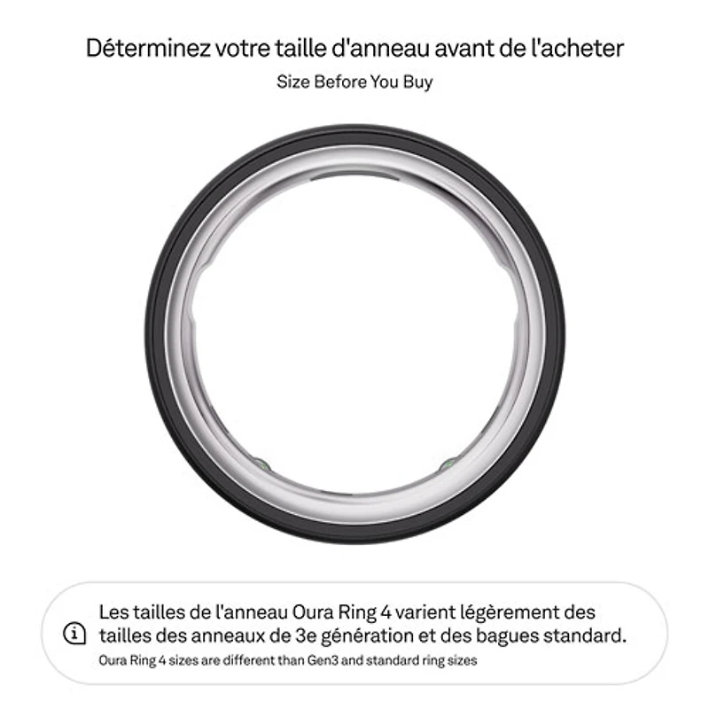 Anneau intelligent de sommeil et de mise en forme Ring 4 d'Oura - Noir mat Stealth