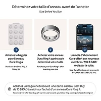 Anneau intelligent de sommeil et de mise en forme Ring 4 d'Oura - Argent brossé - Taille 4
