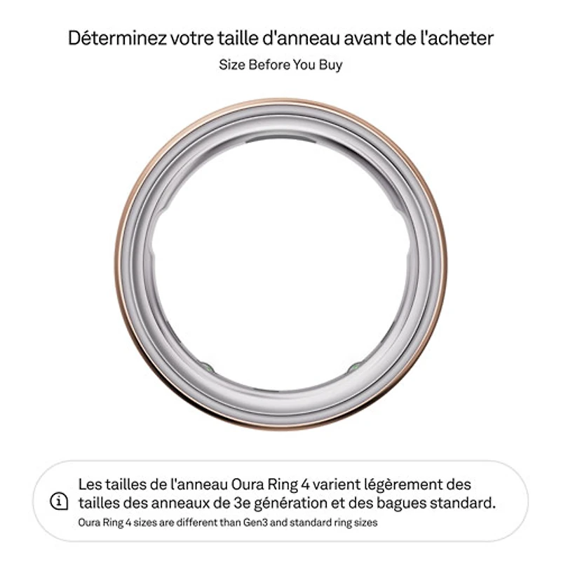Anneau intelligent de sommeil et de mise en forme Ring 4 d'Oura - Rose doré - Taille 6
