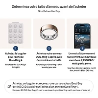 Anneau intelligent de sommeil et de mise en forme Ring 4 d'Oura - Rose doré - Taille 6