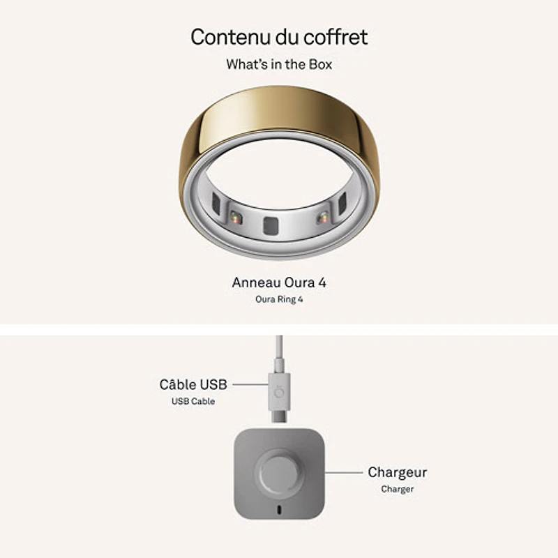 Oura Ring 4 Sleep & Fitness Smart Ring - Gold - Size 10
