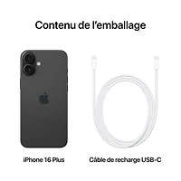 iPhone 16 Plus de 128 Go d'Apple - Noir - Déverrouillé