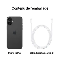 iPhone 16 Plus de 128 Go d'Apple - Noir - Déverrouillé