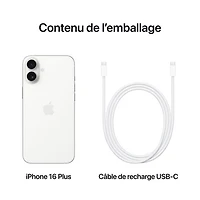 iPhone 16 Plus de 128 Go d'Apple - Blanc - Déverrouillé