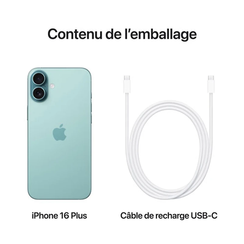 iPhone 16 Plus de 128 Go d'Apple - Sarcelle - Déverrouillé