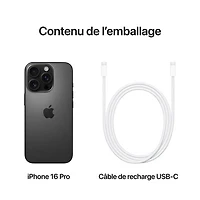 iPhone 16 Pro de 512 Go d'Apple - Titane noir - Déverrouillé