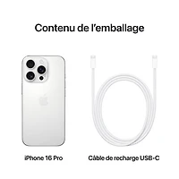 iPhone 16 Pro de 128 Go d'Apple avec TELUS - Titane blanc - Financement mensuel