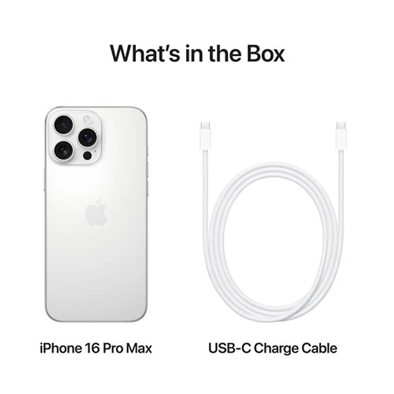 Virgin Plus Apple iPhone 16 Pro Max 256GB - White Titanium - Monthly Financing