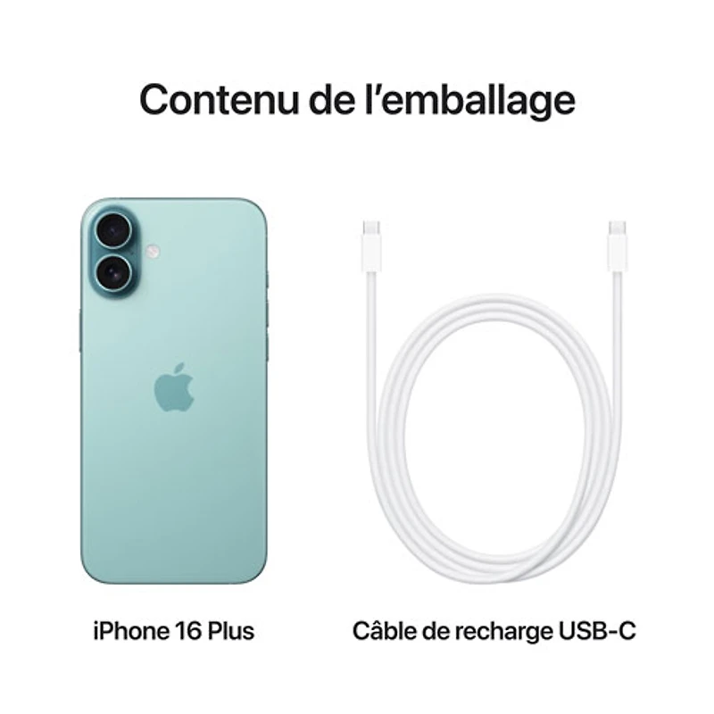 iPhone 16 Plus de 256 Go d'Apple avec Rogers - Sarcelle - Financement mensuel