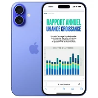 iPhone 16 Plus de 256 Go d'Apple avec Freedom Mobile - Blanc - Paiement Balance mensuel