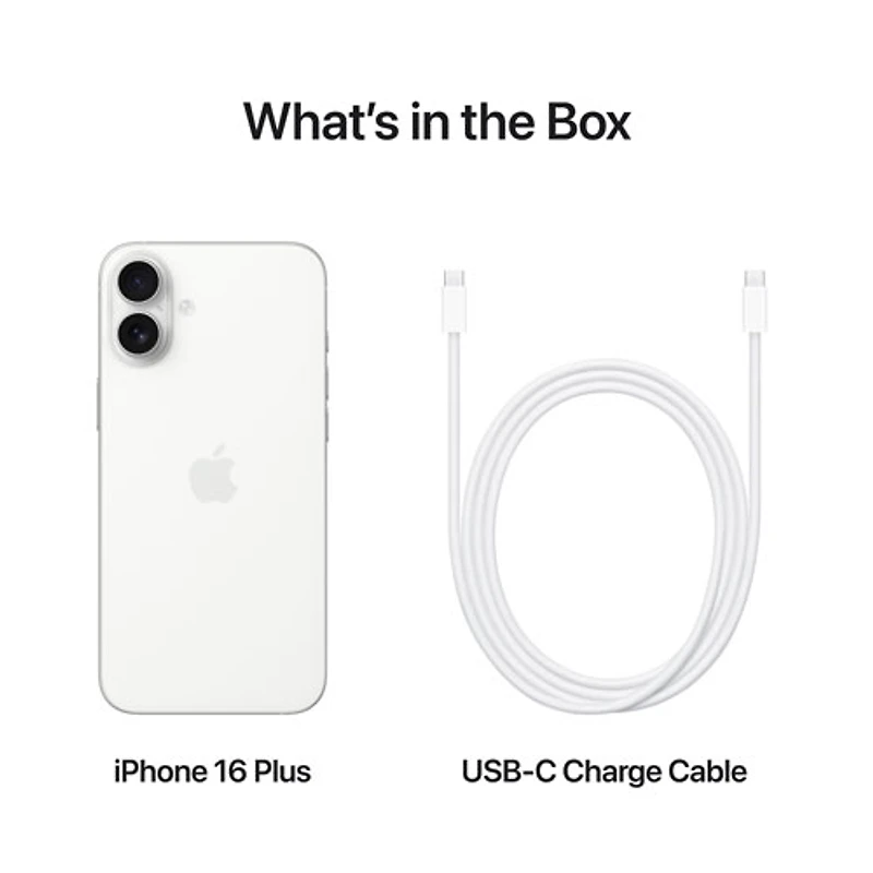 iPhone 16 Plus de 256 Go d'Apple avec Freedom Mobile - Blanc - Paiement Balance mensuel