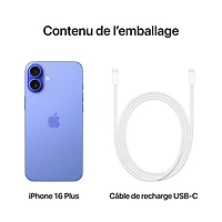 iPhone 16 Plus de 128 Go d'Apple avec Fido - Bleu outremer - Financement mensuel