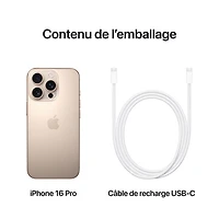 iPhone 16 Pro de 256 Go d'Apple avec Bell - Titane sable - Financement mensuel