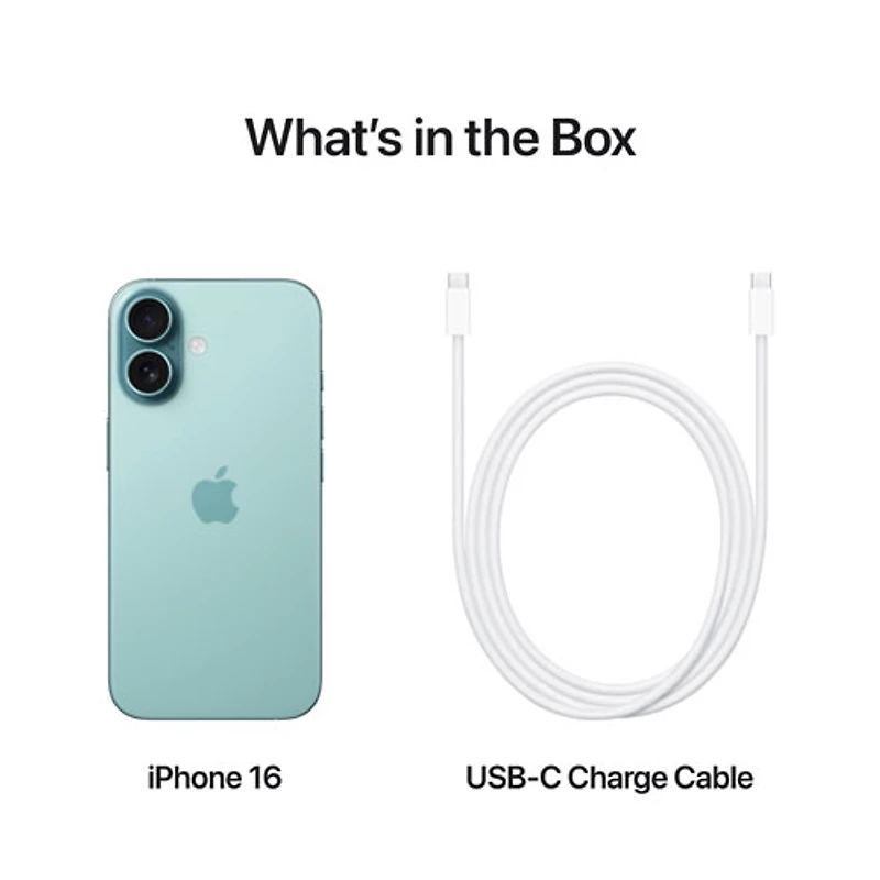 iPhone 16 de 256 Go d'Apple avec Koodo - Sarcelle - Paiement Balance mensuel