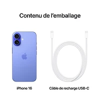 iPhone 16 de 256 Go d'Apple avec Freedom Mobile - Bleu outremer - Paiement Balance mensuel