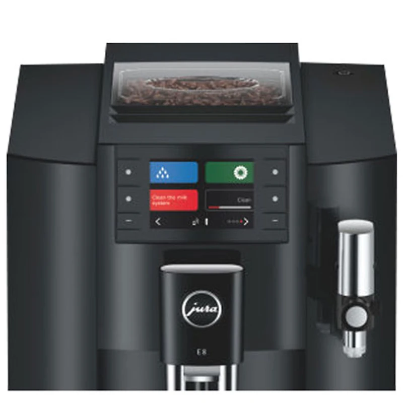 Jura E8 Automatic Espresso Machine with Coffee Grinder - Piano Black