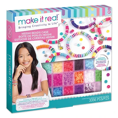 Make It Real DIY Heshi Beads Jewelry Making Set with Case - 3356 Pieces
