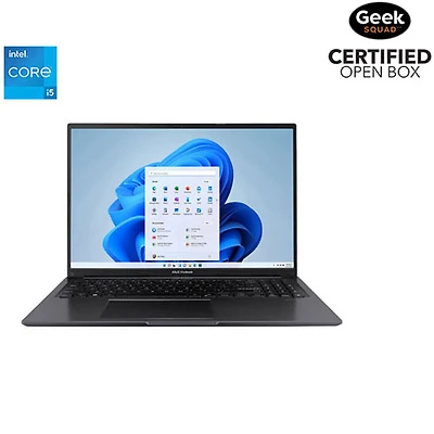 Boîte ouverte - Portable de 16 po Vivobook 16 d'ASUS - Noir (Core i5-1335U d'Intel/RAM 8 Go/SSD 512 Go/Windows 11) - Anglais