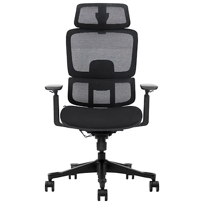 Fauteuil de bureau ergonomique en polyester à dossier haut de Kopplen - Noir