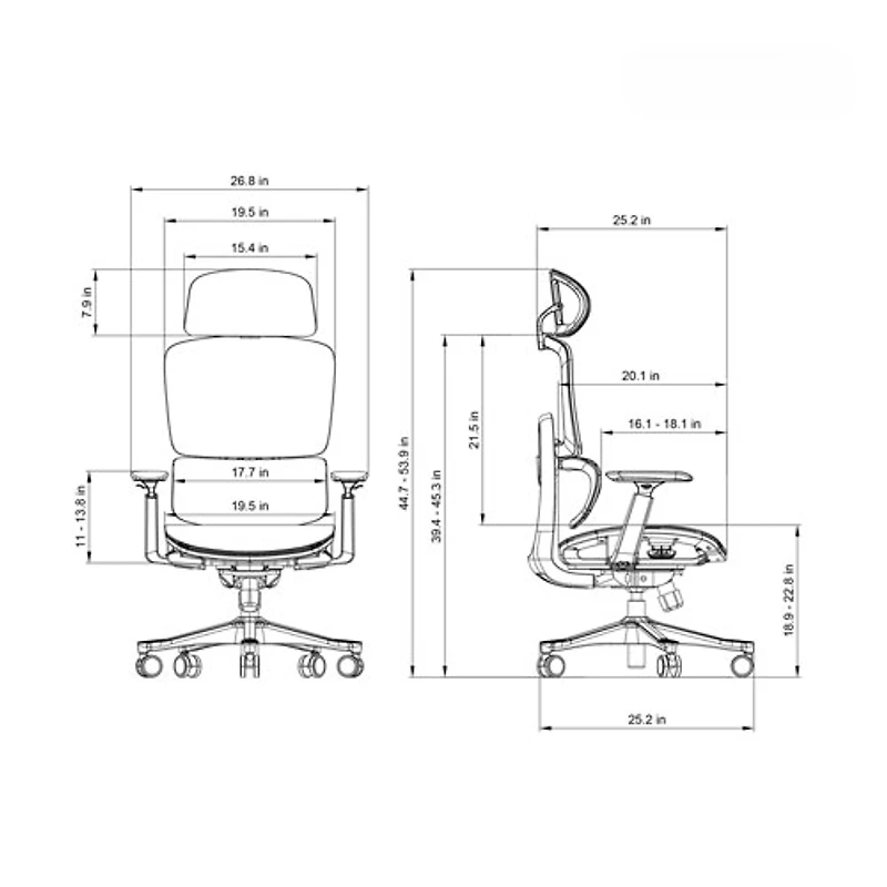Fauteuil de bureau ergonomique en polyester à dossier haut de Kopplen - Noir