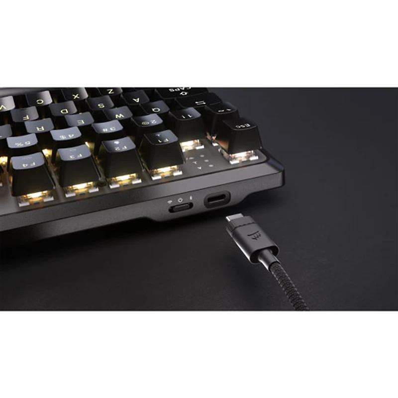 Clavier de jeu mécanique sans pavé numérique rétroéclairé sans fil à touches mécaniques linéaires Red K70 CORE de Corsair - Noir - Exclusivité Best Buy