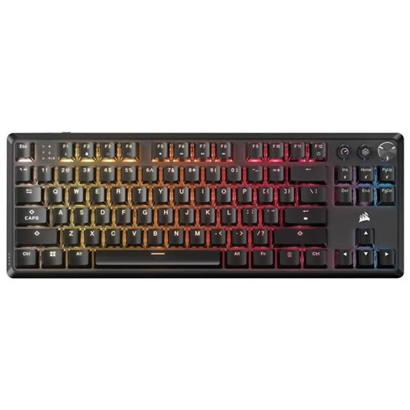 Clavier de jeu mécanique sans pavé numérique rétroéclairé sans fil à touches mécaniques linéaires Red K70 CORE de Corsair - Noir - Exclusivité Best Buy
