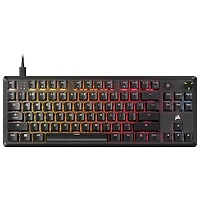 Clavier de jeu sans pavé numérique avec fil rétroéclairé à commutateurs mécaniques linéaires Red K70 CORE de Corsair - Noir