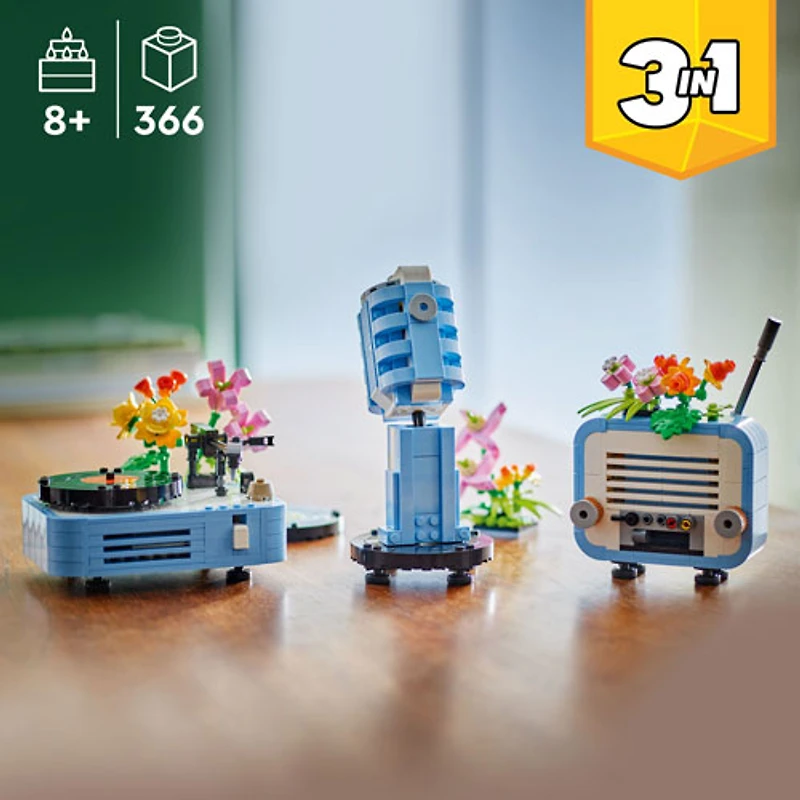 LEGO Creator 3-en-1 : Le tourne-disque avec des fleurs - 366 pièces (31172)