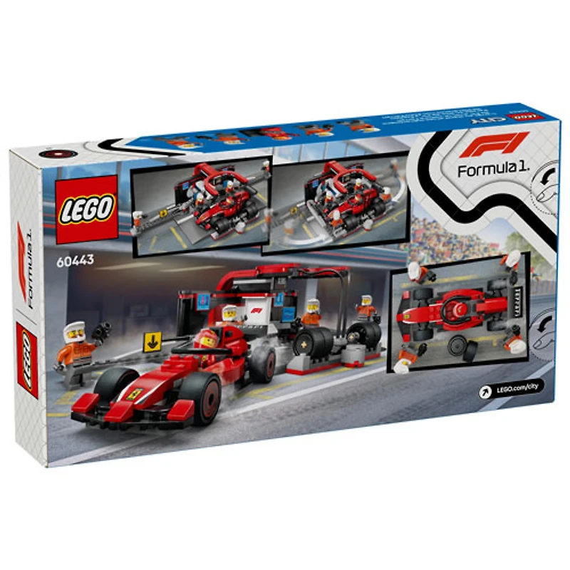 LEGO City : L'arrêt au stand et les mécaniciens de F1 avec la voiture Ferrari - 322 pièces (60443)