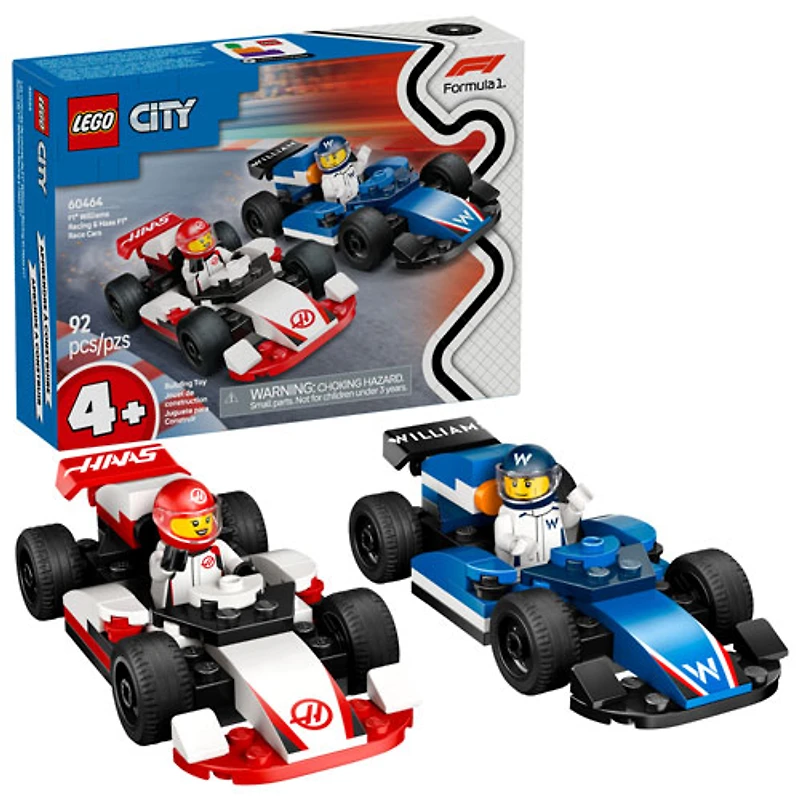 LEGO City : Les voitures de course de F1 Williams Racing et Haas F1 - 92 pièces (60464)