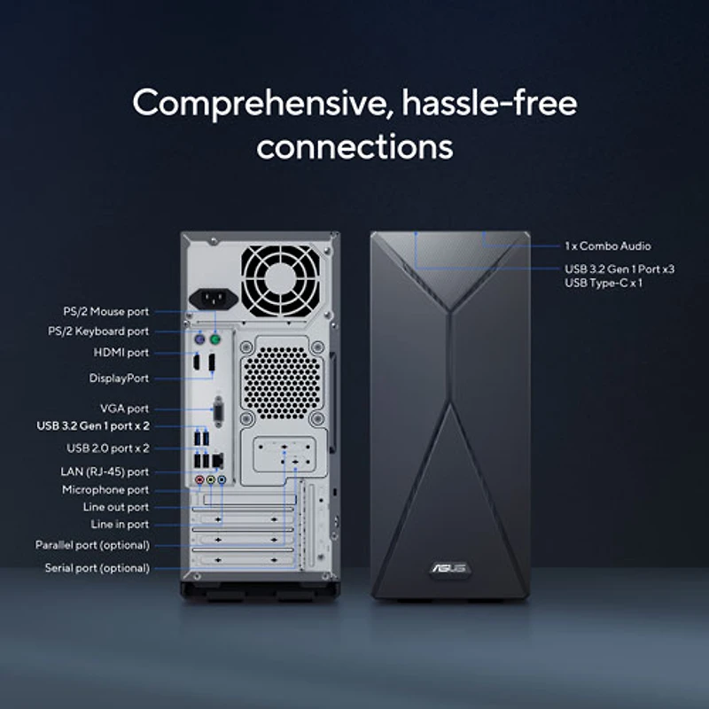 Ordinateur de bureau S501 d'ASUS (Core i5-14400 d'Intel/RAM 16 Go/SSD 1 To/RTX 3050)