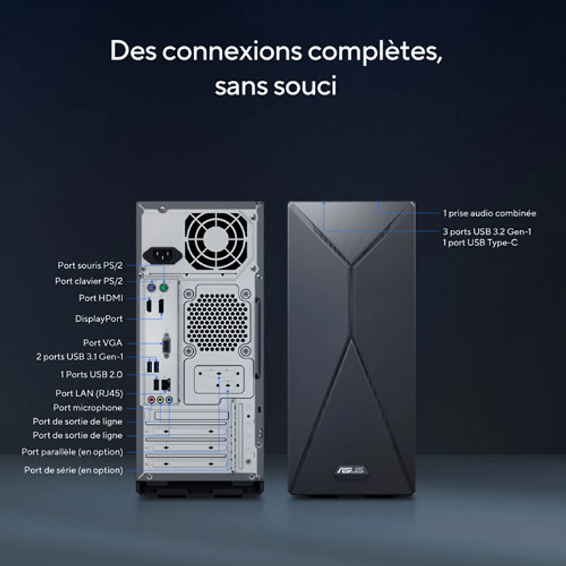 Ordinateur de bureau S501 d'ASUS (Core i5-14400 d'Intel/RAM 16 Go/SSD 1 To/RTX 3050)