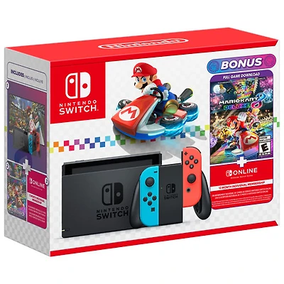 Ensemble Nintendo Switch Mario Kart 8 Deluxe avec abonnement individuel en ligne de 12 mois