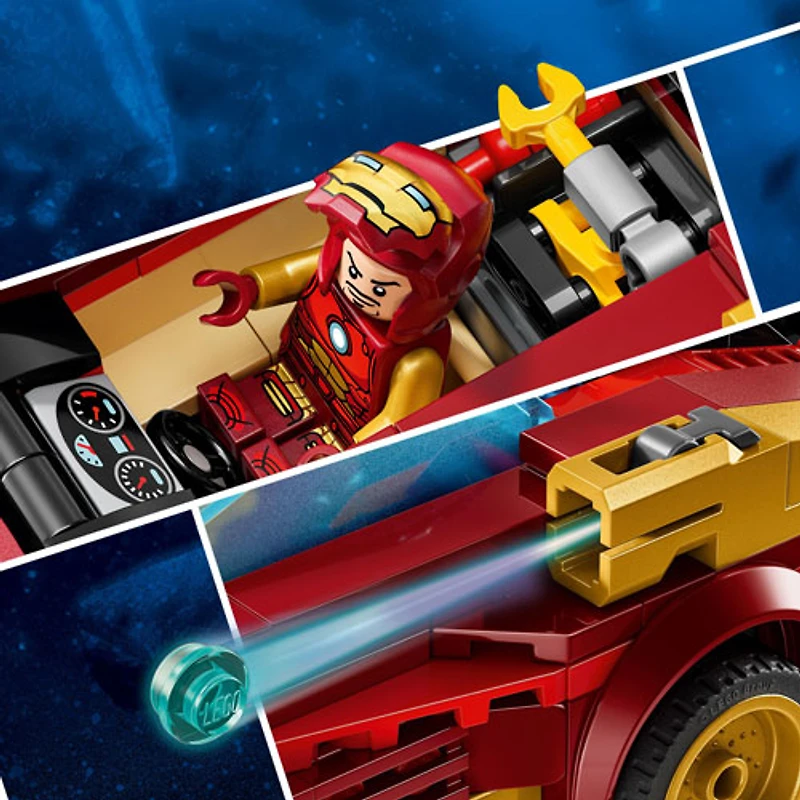 LEGO Marvel : La voiture d'Iron Man et Black Panther contre Hulk rouge - 295 pièces (76310)