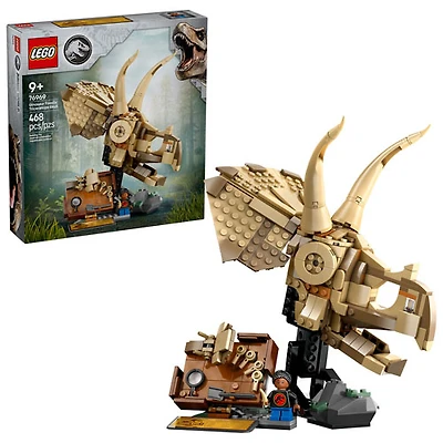 LEGO Jurassic World : Les fossiles de dinosaures : Le crâne de tricératops - 468 pièces (76969)