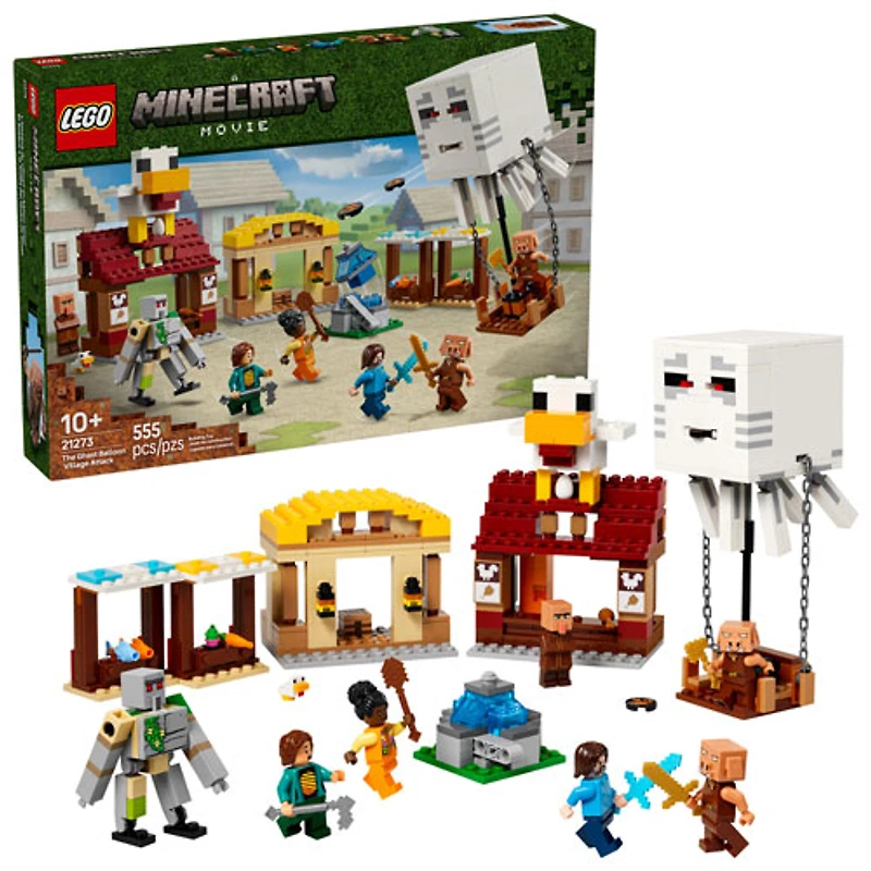 LEGO Minecraft : L'attaque du village en ballon Ghast - 555 pièces (21273)