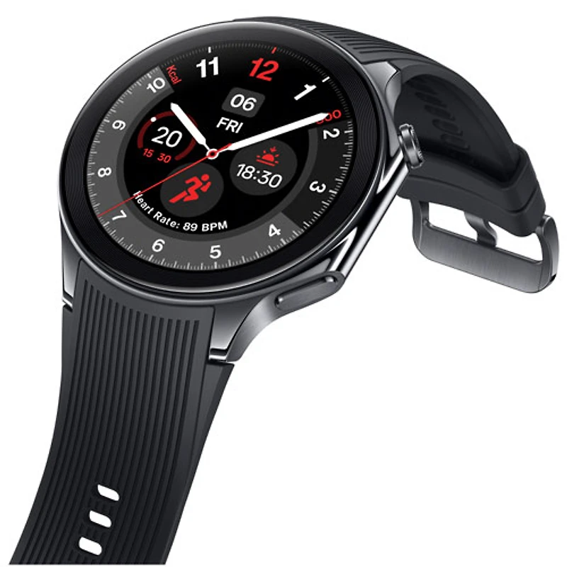 Montre intelligente de 47 mm OnePlus Watch 2 - Noir radiant - Partenaire de détail exclusif