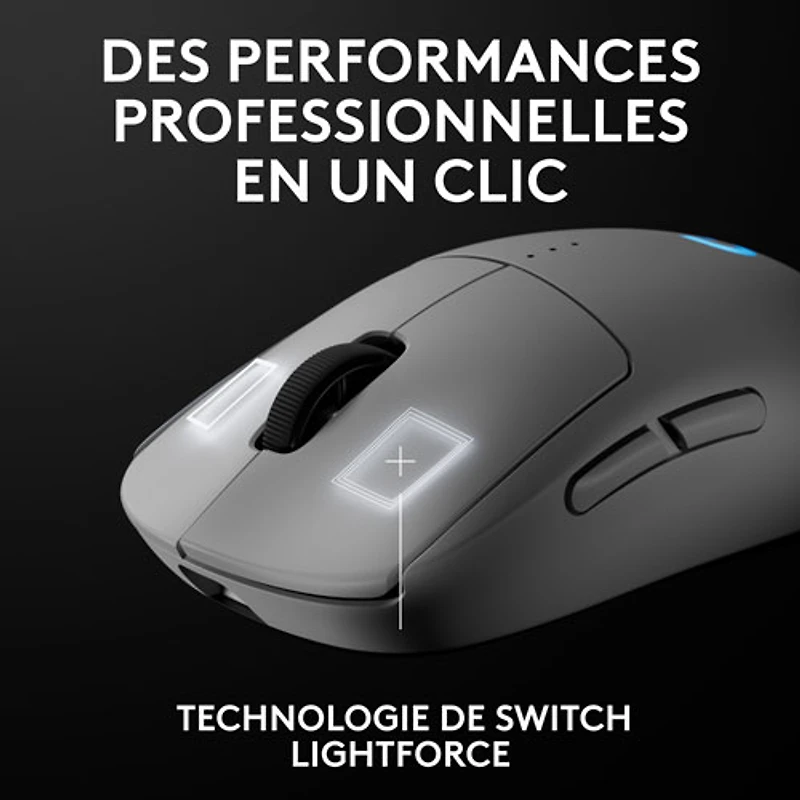 Souris de jeu optique sans fil de 44000 ppp PRO 2 LIGHTSPEED de Logitech G - Blanc