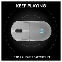 Souris de jeu optique sans fil de 44000 ppp PRO 2 LIGHTSPEED de Logitech G - Blanc