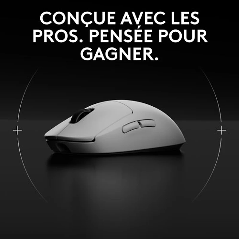 Souris de jeu optique sans fil de 44000 ppp PRO 2 LIGHTSPEED de Logitech G - Blanc