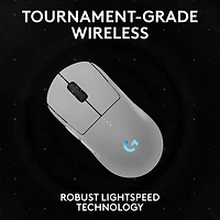 Souris de jeu optique sans fil de 44000 ppp PRO 2 LIGHTSPEED de Logitech G - Blanc