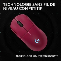 Souris de jeu optique sans fil de 44000 ppp PRO 2 LIGHTSPEED de Logitech G - Magenta