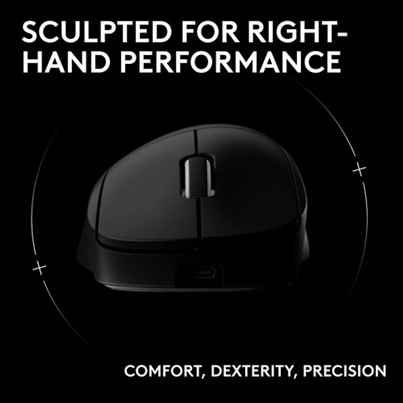 Logitech PRO X SUPERLIGHT 2 DEX 44000 DPI Wireless Optical Lightweight 5-Button Gaming Mouse - Black