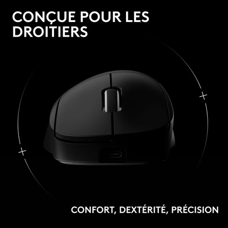 Logitech PRO X SUPERLIGHT 2 DEX 44000 DPI Wireless Optical Lightweight 5-Button Gaming Mouse - Black