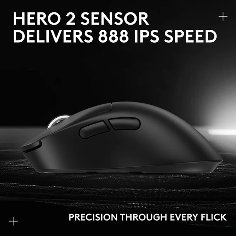 Logitech PRO X SUPERLIGHT 2 DEX 44000 DPI Wireless Optical Lightweight 5-Button Gaming Mouse - Black