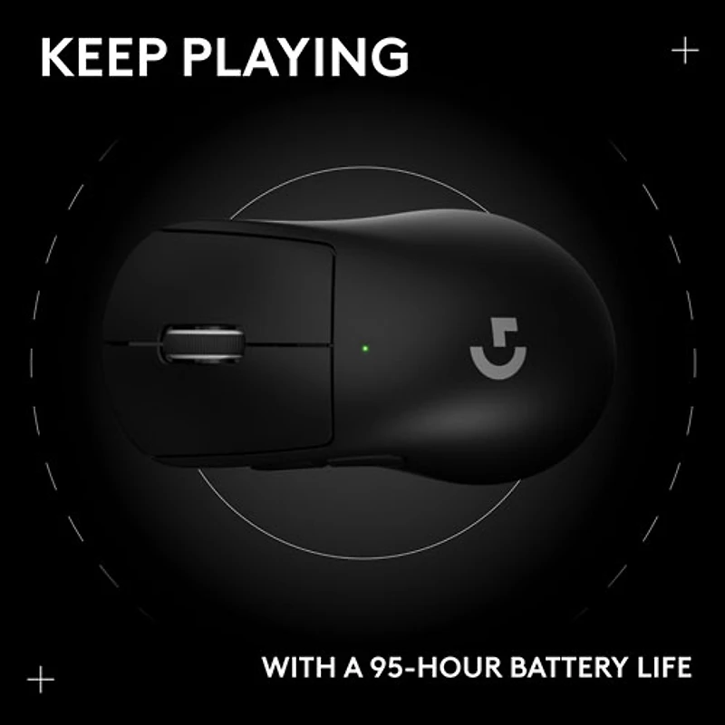 Logitech PRO X SUPERLIGHT 2 DEX 44000 DPI Wireless Optical Lightweight 5-Button Gaming Mouse - Black