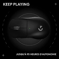 Souris de jeu optique sans fil légère à 5 boutons de 44 000 ppp PRO X SUPERLIGHT 2 DEX de Logitech - Noir