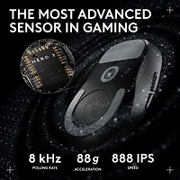 Logitech PRO X SUPERLIGHT 2 DEX 44000 DPI Wireless Optical Lightweight 5-Button Gaming Mouse - Black